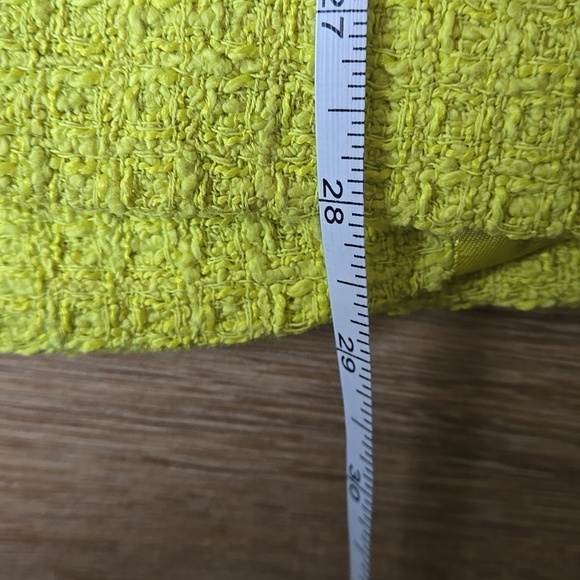 ZARA LIME TWEED BOUCLE YELLOW JACKET BLAZER SIZE M - Picture 9 of 12